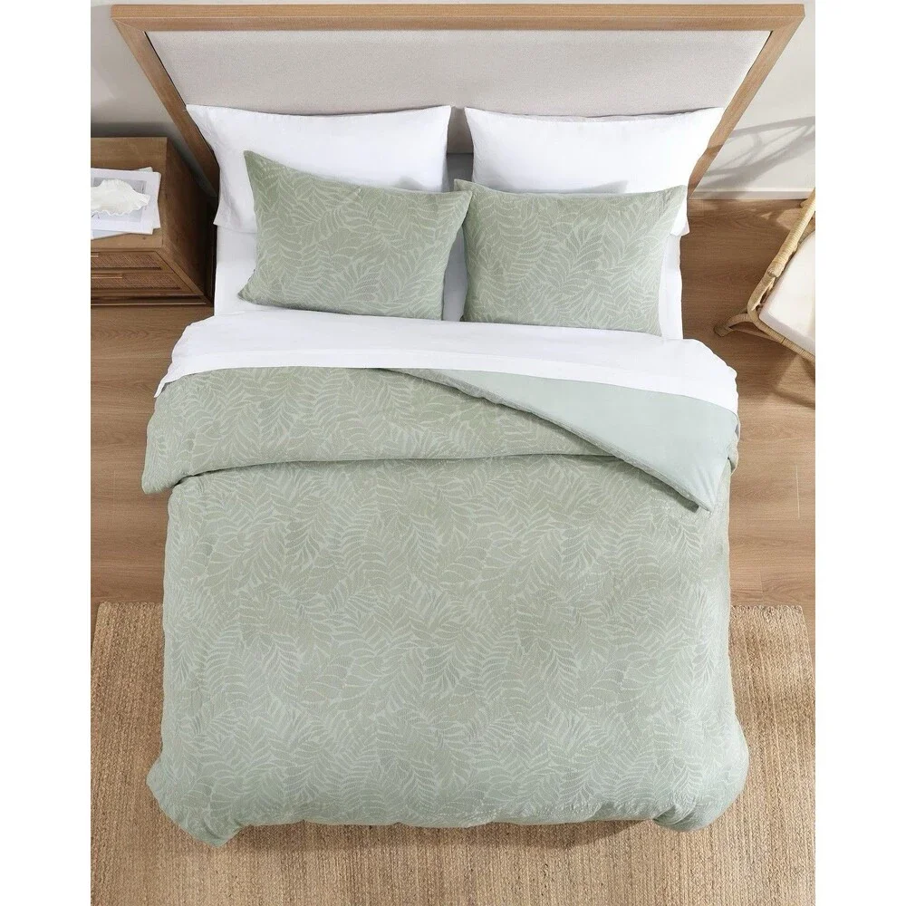 Tommy Bahama Home 3PC 100% Cotton King Island Estate Harbor Palm Duvet Set